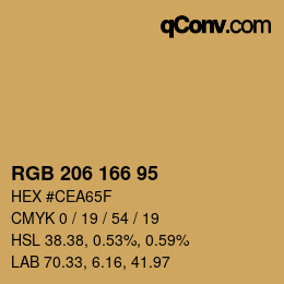 Farbcode: RGB 206 166 95 | qconv.com