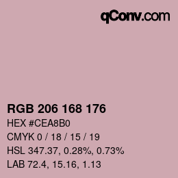 颜色代码: RGB 206 168 176 | qconv.com
