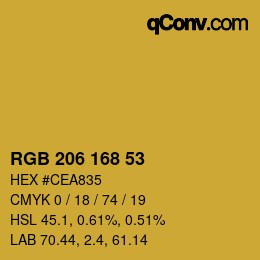 カラーコード: RGB 206 168 53 | qconv.com