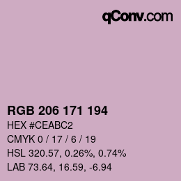 カラーコード: RGB 206 171 194 | qconv.com