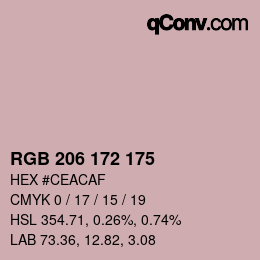 カラーコード: RGB 206 172 175 | qconv.com