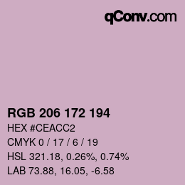 Color code: RGB 206 172 194 | qconv.com