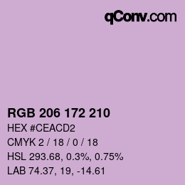 カラーコード: RGB 206 172 210 | qconv.com