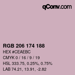 Color code: RGB 206 174 188 | qconv.com