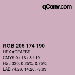 颜色代码: RGB 206 174 190 | qconv.com