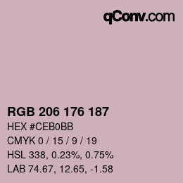 Farbcode: RGB 206 176 187 | qconv.com