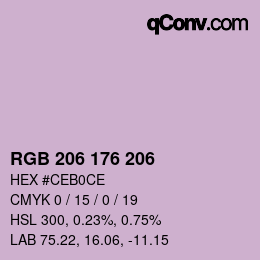 カラーコード: RGB 206 176 206 | qconv.com