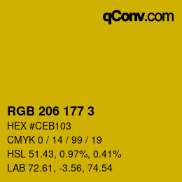 カラーコード: RGB 206 177 3 | qconv.com
