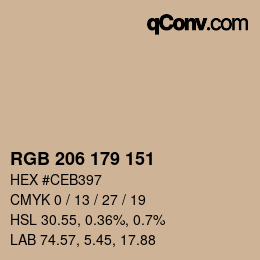Code couleur: RGB 206 179 151 | qconv.com