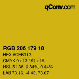 Color code: RGB 206 179 18 | qconv.com