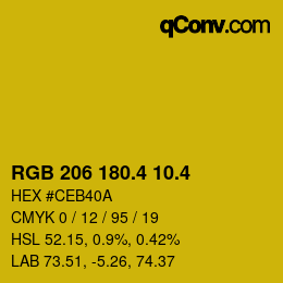 カラーコード: RGB 206 180.4 10.4 | qconv.com