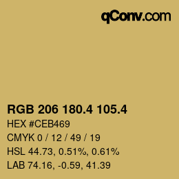 カラーコード: RGB 206 180.4 105.4 | qconv.com