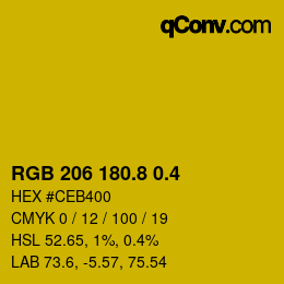 カラーコード: RGB 206 180.8 0.4 | qconv.com