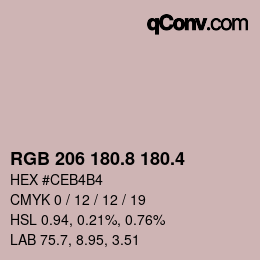 カラーコード: RGB 206 180.8 180.4 | qconv.com