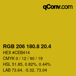 カラーコード: RGB 206 180.8 20.4 | qconv.com