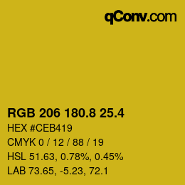 カラーコード: RGB 206 180.8 25.4 | qconv.com