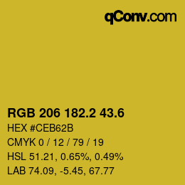 カラーコード: RGB 206 182.2 43.6 | qconv.com