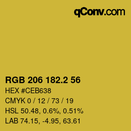 カラーコード: RGB 206 182.2 56 | qconv.com