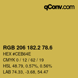 カラーコード: RGB 206 182.2 78.6 | qconv.com