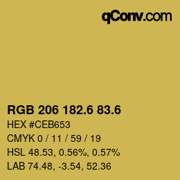 カラーコード: RGB 206 182.6 83.6 | qconv.com