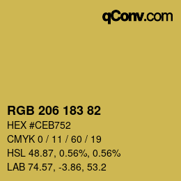 カラーコード: RGB 206 183 82 | qconv.com
