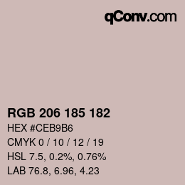 カラーコード: RGB 206 185 182 | qconv.com