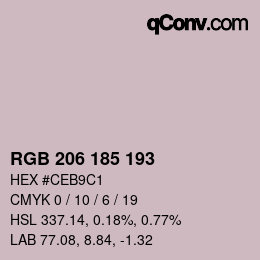 カラーコード: RGB 206 185 193 | qconv.com