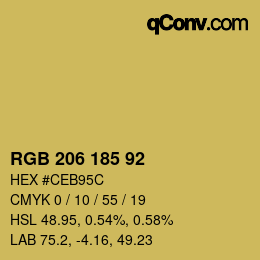 カラーコード: RGB 206 185 92 | qconv.com