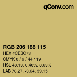 Farbcode: RGB 206 188 115 | qconv.com