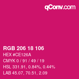 Farbcode: RGB 206 18 106 | qconv.com