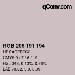 カラーコード: RGB 206 191 194 | qconv.com
