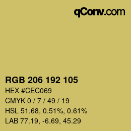 カラーコード: RGB 206 192 105 | qconv.com