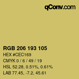 Color code: RGB 206 193 105 | qconv.com