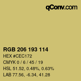 Color code: RGB 206 193 114 | qconv.com