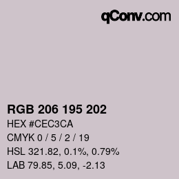 Code couleur: RGB 206 195 202 | qconv.com