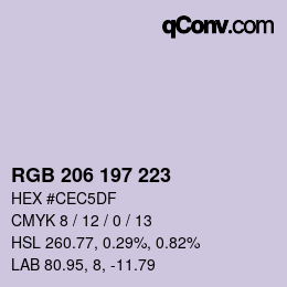 Farbcode: RGB 206 197 223 | qconv.com