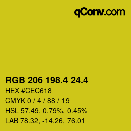 カラーコード: RGB 206 198.4 24.4 | qconv.com