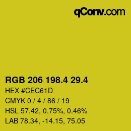 カラーコード: RGB 206 198.4 29.4 | qconv.com