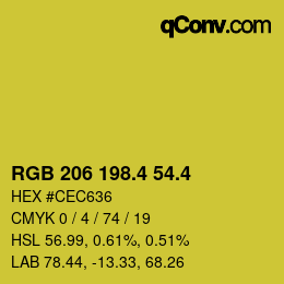 カラーコード: RGB 206 198.4 54.4 | qconv.com