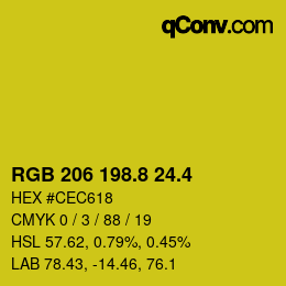 カラーコード: RGB 206 198.8 24.4 | qconv.com