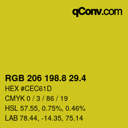 カラーコード: RGB 206 198.8 29.4 | qconv.com