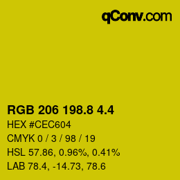 カラーコード: RGB 206 198.8 4.4 | qconv.com