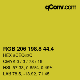 カラーコード: RGB 206 198.8 44.4 | qconv.com