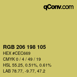 Color code: RGB 206 198 105 | qconv.com