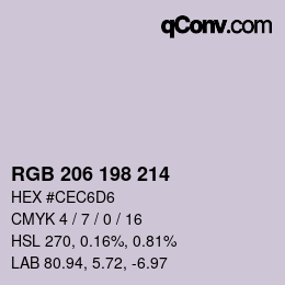 Color code: RGB 206 198 214 | qconv.com