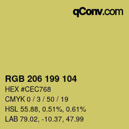 Color code: RGB 206 199 104 | qconv.com