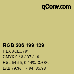 Color code: RGB 206 199 129 | qconv.com