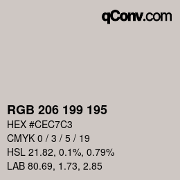 カラーコード: RGB 206 199 195 | qconv.com