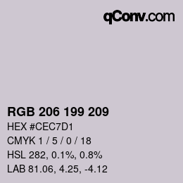 Color code: RGB 206 199 209 | qconv.com