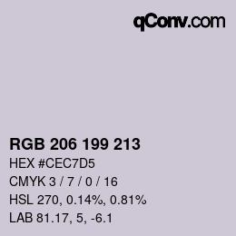 Color code: RGB 206 199 213 | qconv.com